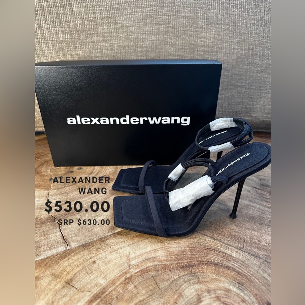 Alexander Wang Julie Logo Letters Sandal Lycra SIZE 37.5 (BRAND NEW)
